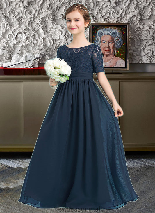 Dylan A-LineScoopNeckFloor-LengthChiffonJuniorBridesmaidDress#148411 HEP0013631