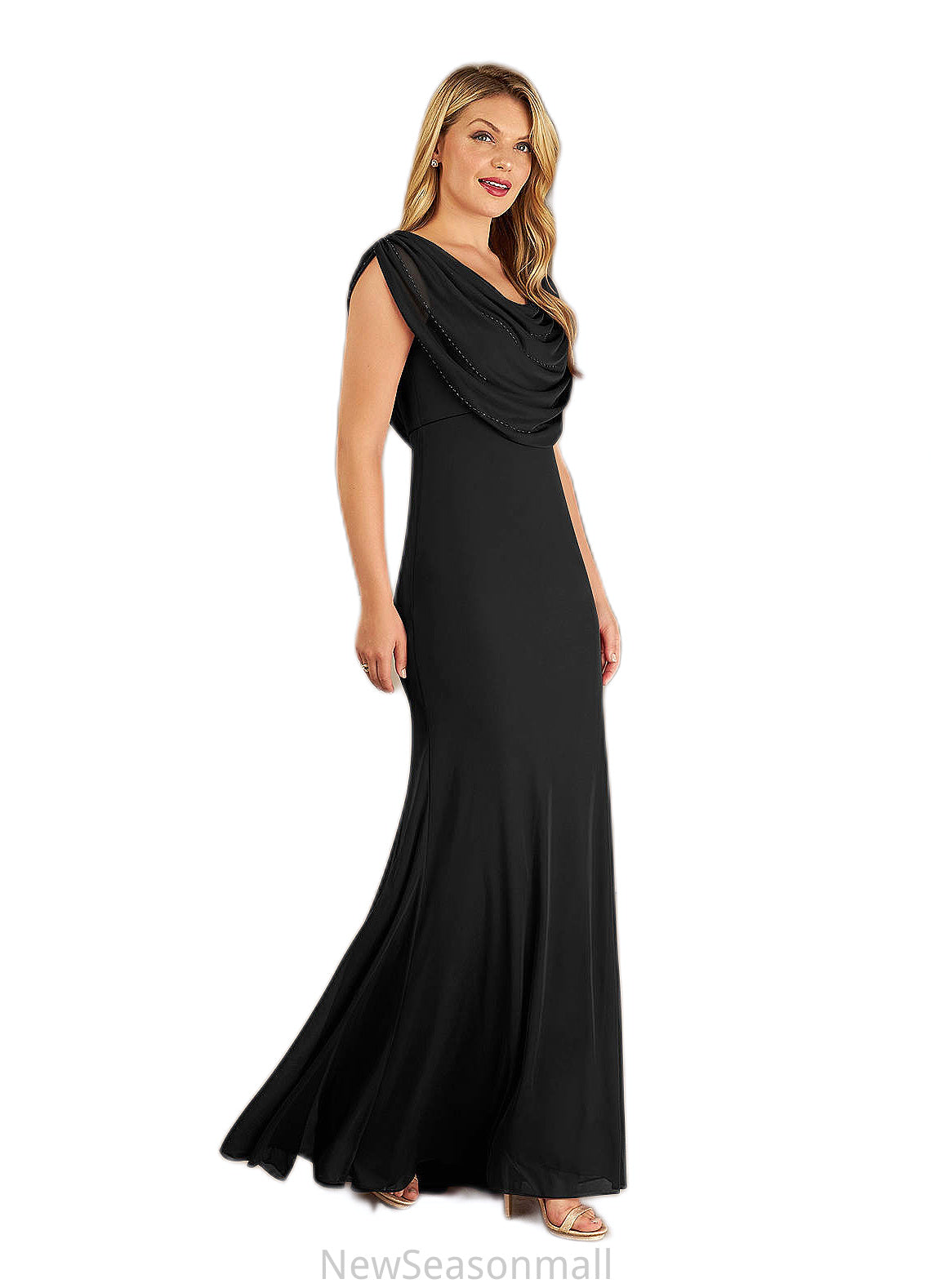 Salome Mermaid Beaded Mesh Floor-Length Dress HEP0022677