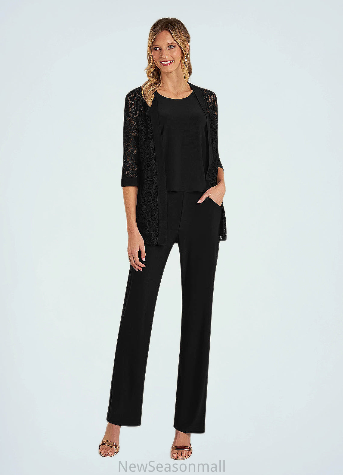 Addison Cover Up Lace Jumpsuit/Pantsuit black HEP0022692