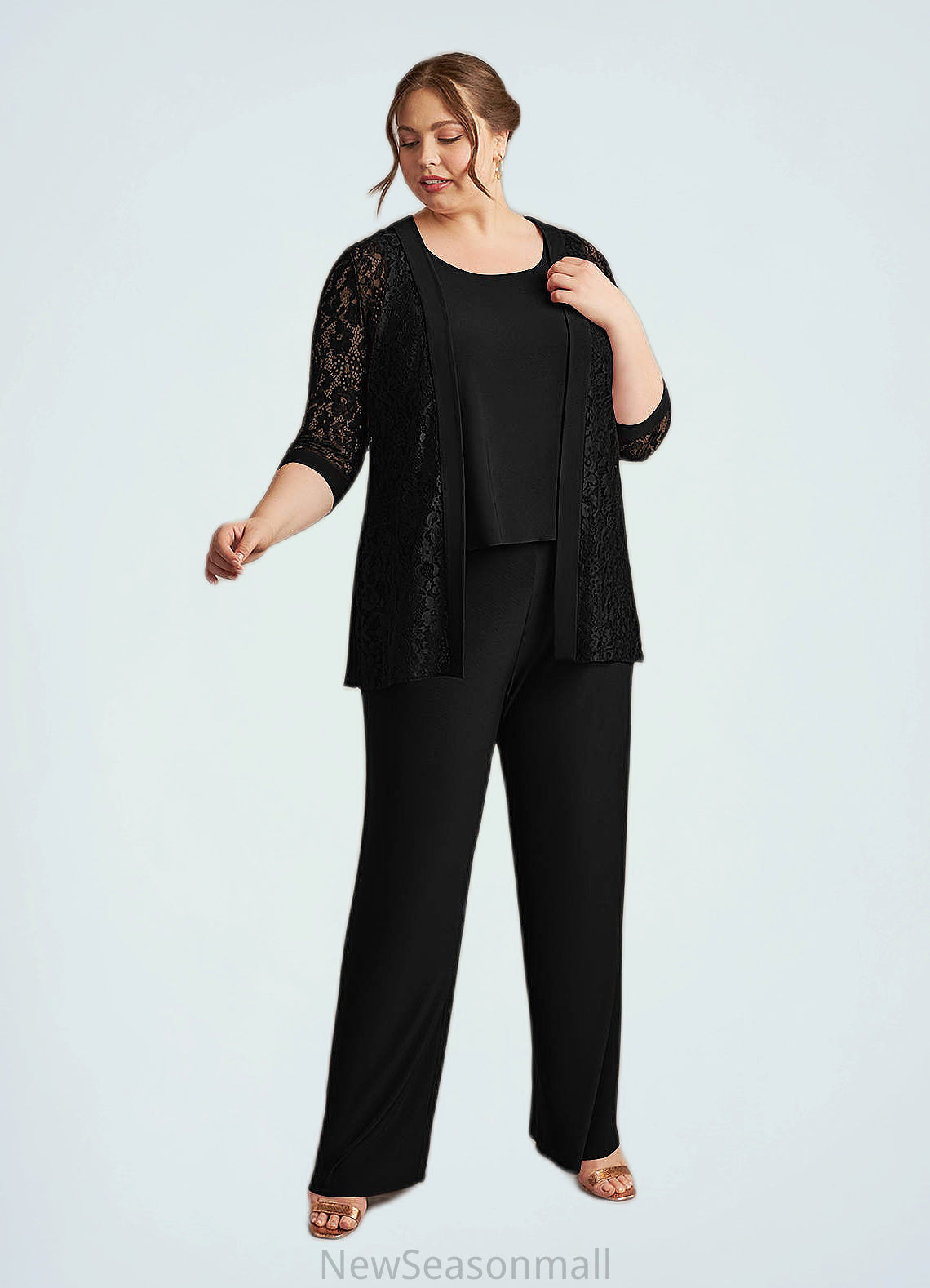 Addison Cover Up Lace Jumpsuit/Pantsuit black HEP0022692