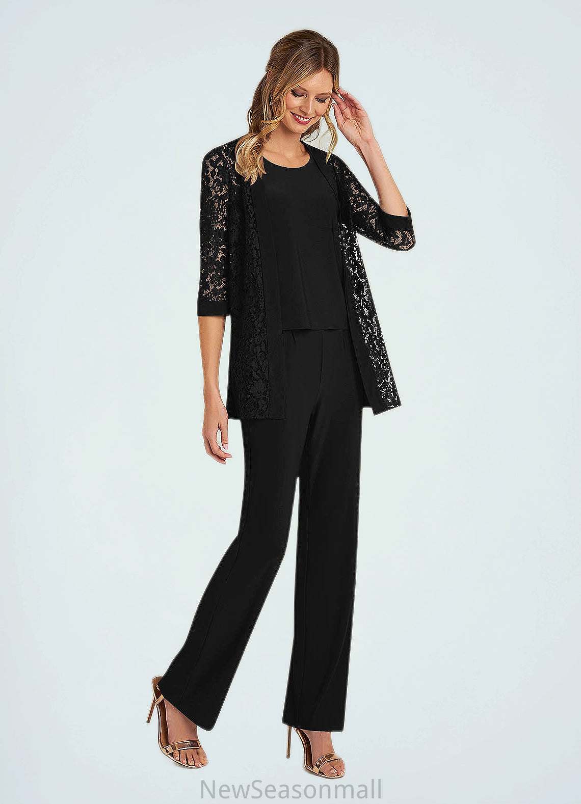 Addison Cover Up Lace Jumpsuit/Pantsuit black HEP0022692