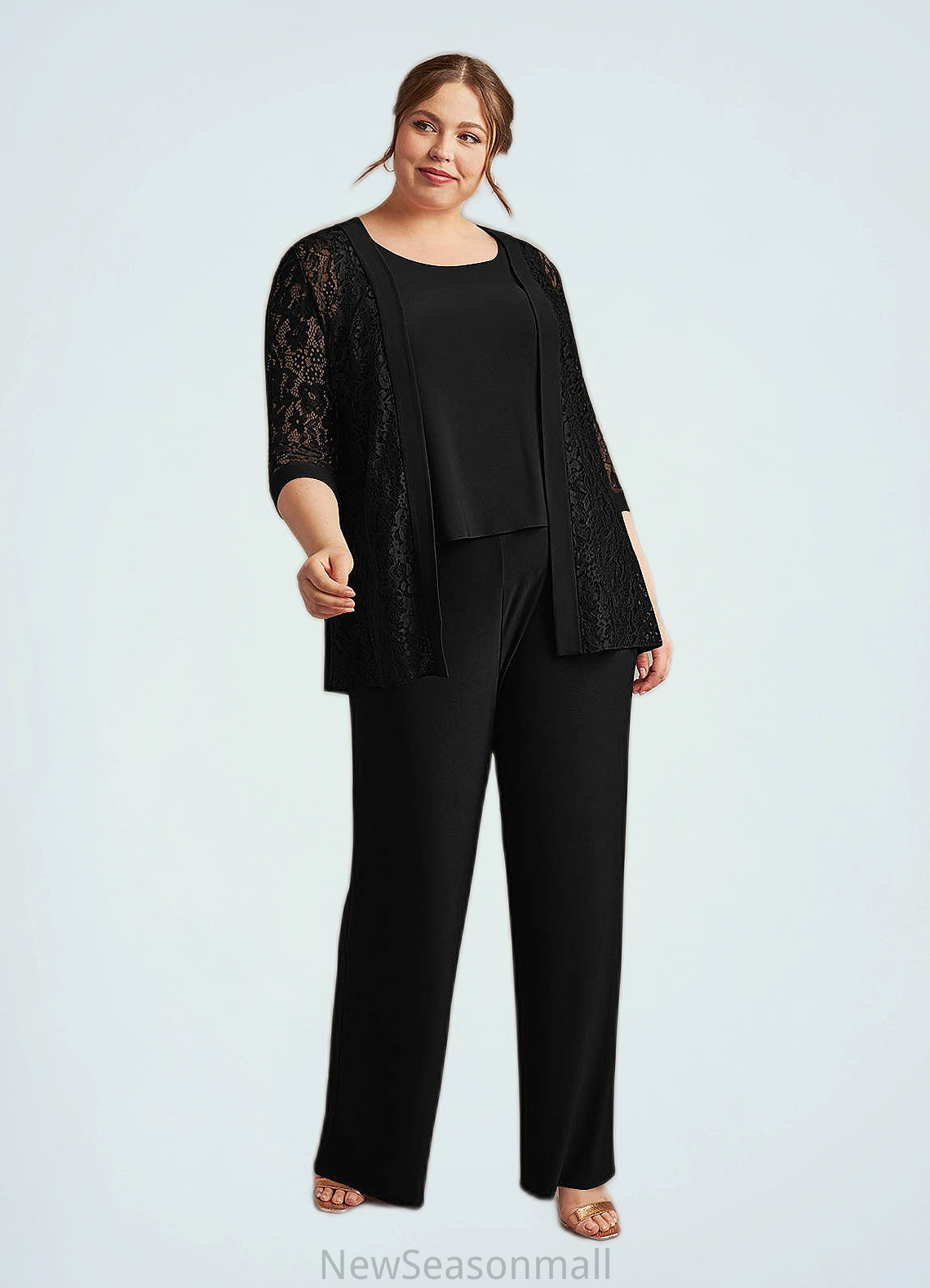 Addison Cover Up Lace Jumpsuit/Pantsuit black HEP0022692