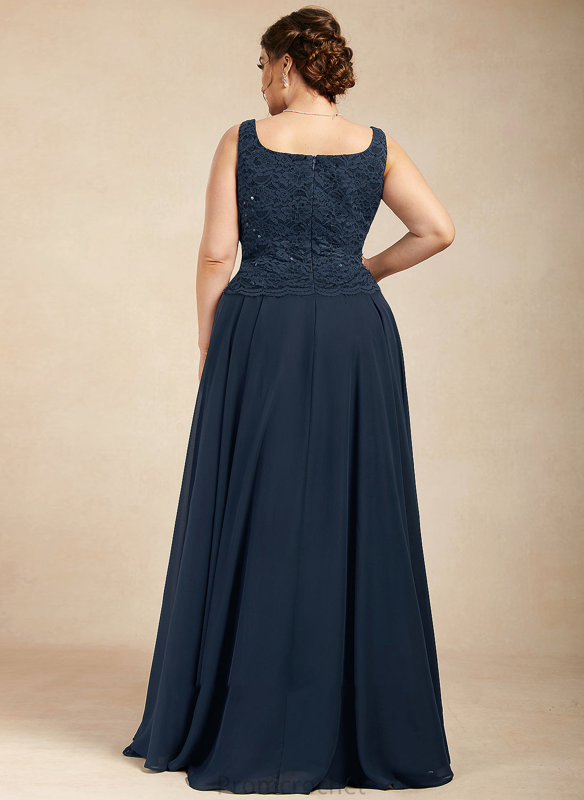 Floor-Length Square Chiffon Sequins Dress the With A-Line Mother Mother of the Bride Dresses Neckline Lace Olympia of Bride