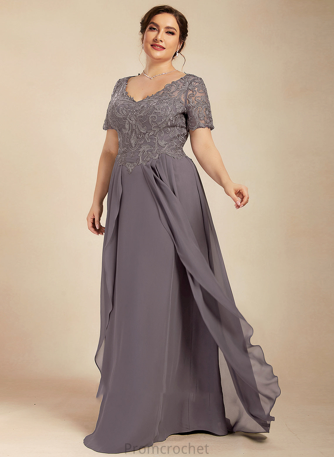 Chiffon the Mother of the Bride Dresses Catherine V-neck A-Line Floor-Length Mother of Dress Lace Bride