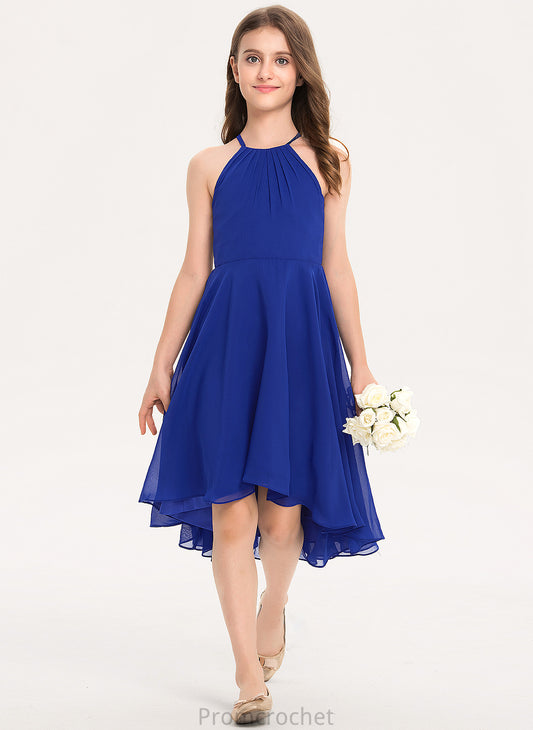 Chiffon A-Line Scoop Ruffle With Araceli Junior Bridesmaid Dresses Neck Asymmetrical