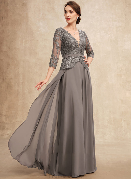 V-neck With Myla of Mother of the Bride Dresses Mother Dress Lace Floor-Length Chiffon Sequins Bride the A-Line