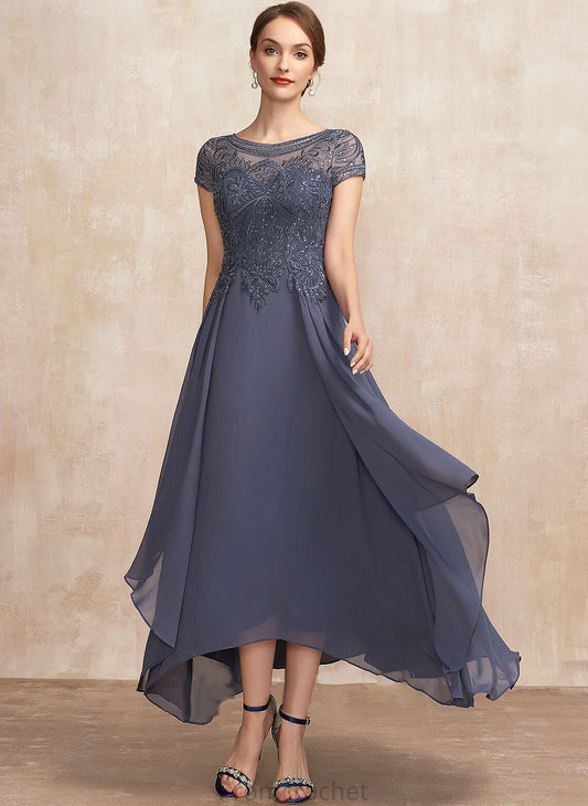 Bride Kailee A-Line Chiffon Lace of the With Asymmetrical Dress Neck Scoop Mother Sequins Mother of the Bride Dresses