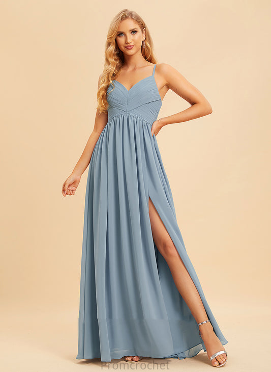 Floor-Length Embellishment SplitFront Length Fabric Neckline Silhouette A-Line V-neck Meadow Floor Length Sleeveless Bridesmaid Dresses