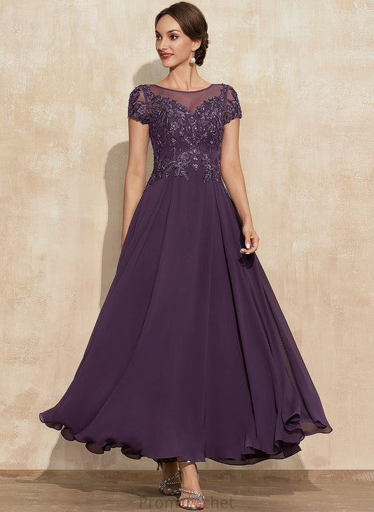 the Sequins Neck Chiffon Dress Avery With Mother of the Bride Dresses Scoop Mother Lace Bride A-Line Ankle-Length of