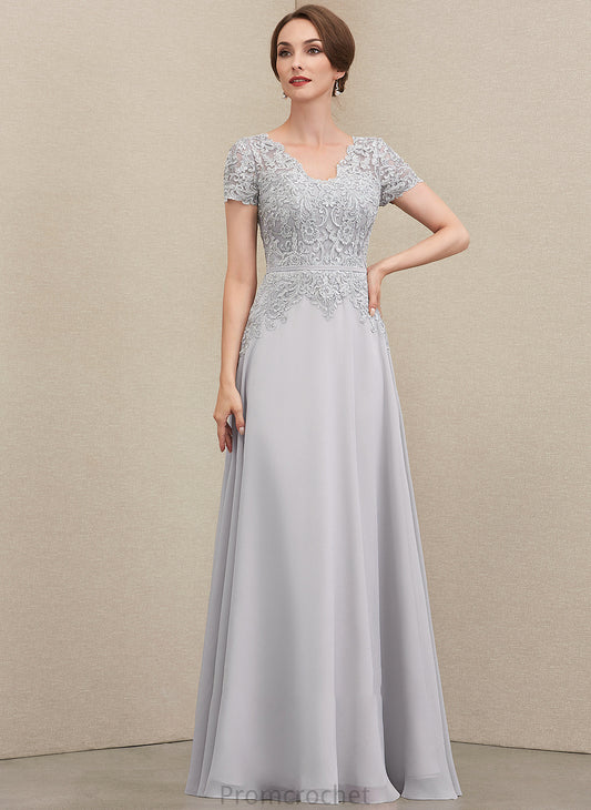 Bride of the Lace Chiffon A-Line Mother of the Bride Dresses Mother Floor-Length With V-neck Dress Sequins Luna