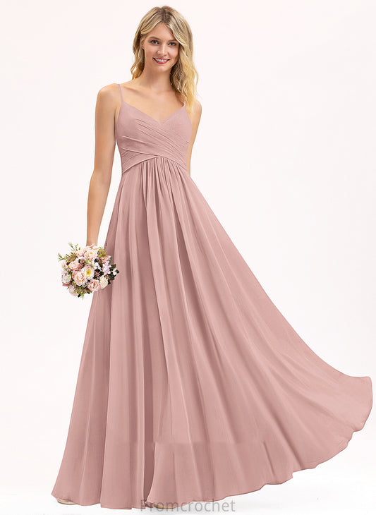 Ruffle Fabric A-Line V-neck Neckline Length Silhouette Embellishment Floor-Length Macy A-Line/Princess Sleeveless Bridesmaid Dresses