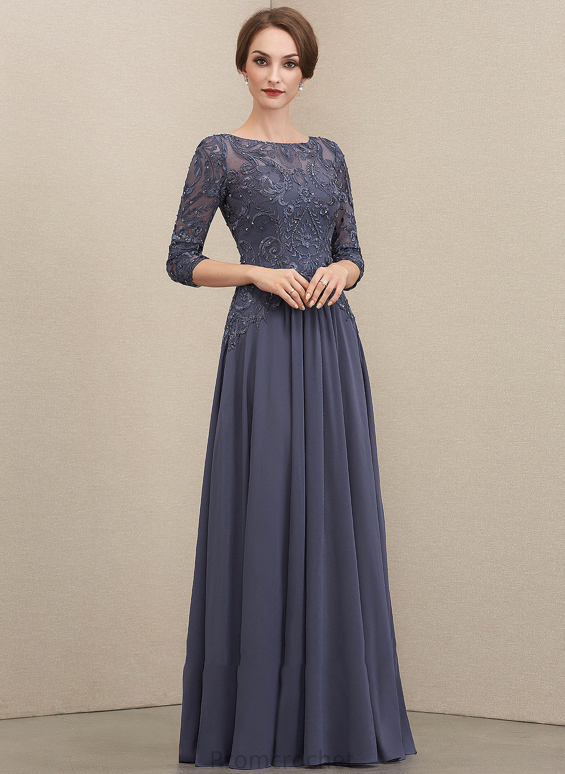 Sequins With Bride of Beading Carolyn Mother of the Bride Dresses A-Line Neck Chiffon Scoop the Dress Floor-Length Lace Mother