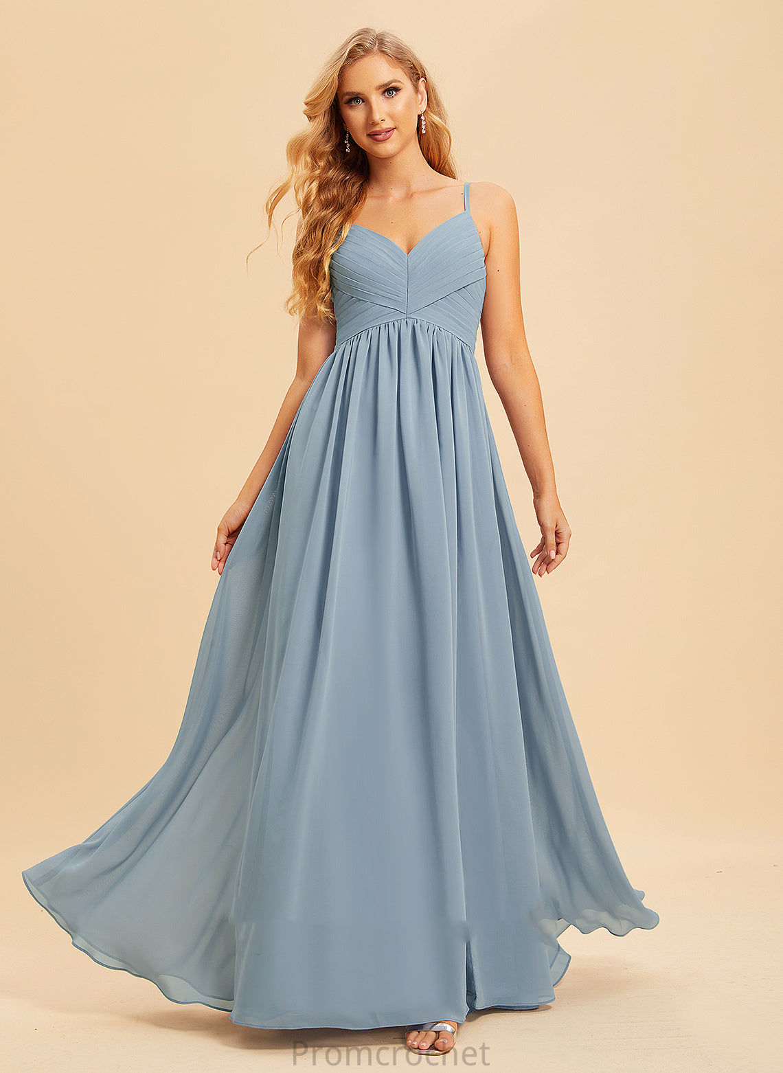 Floor-Length Embellishment SplitFront Length Fabric Neckline Silhouette A-Line V-neck Meadow Floor Length Sleeveless Bridesmaid Dresses