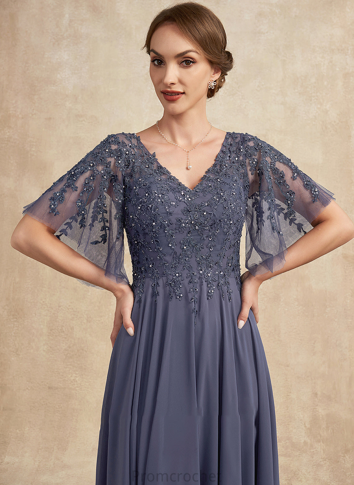 Mother A-Line Dress V-neck Bride the Floor-Length Sequins Lace Chiffon With Briley Mother of the Bride Dresses of Beading