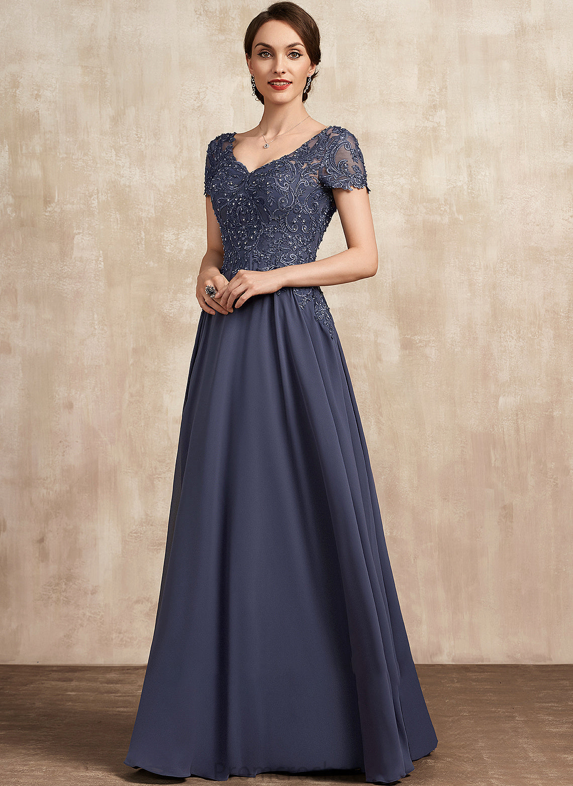 Beading the Mother Camilla A-Line With Chiffon Lace Mother of the Bride Dresses Dress Bride Sequins Floor-Length of V-neck