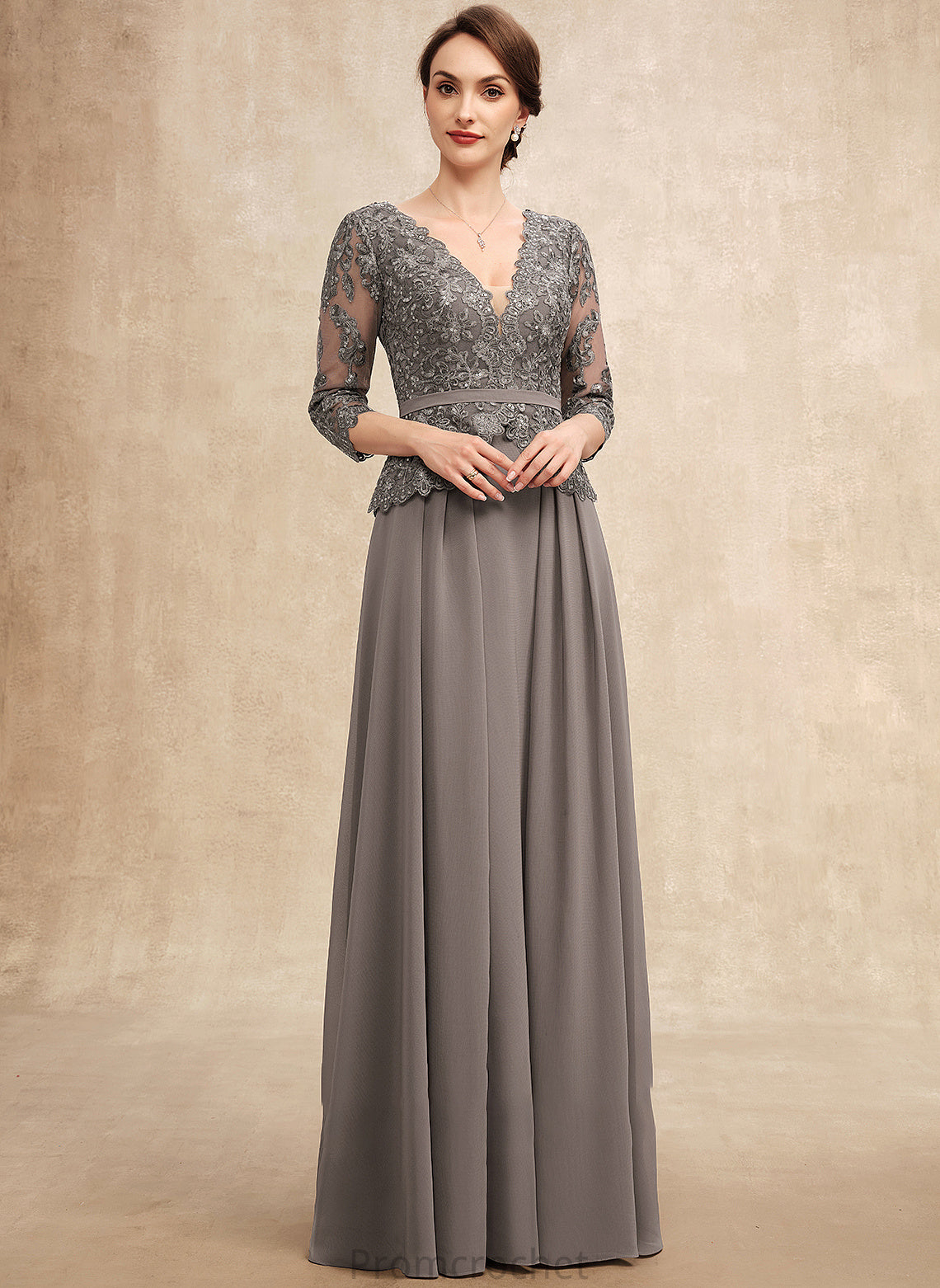 V-neck With Myla of Mother of the Bride Dresses Mother Dress Lace Floor-Length Chiffon Sequins Bride the A-Line