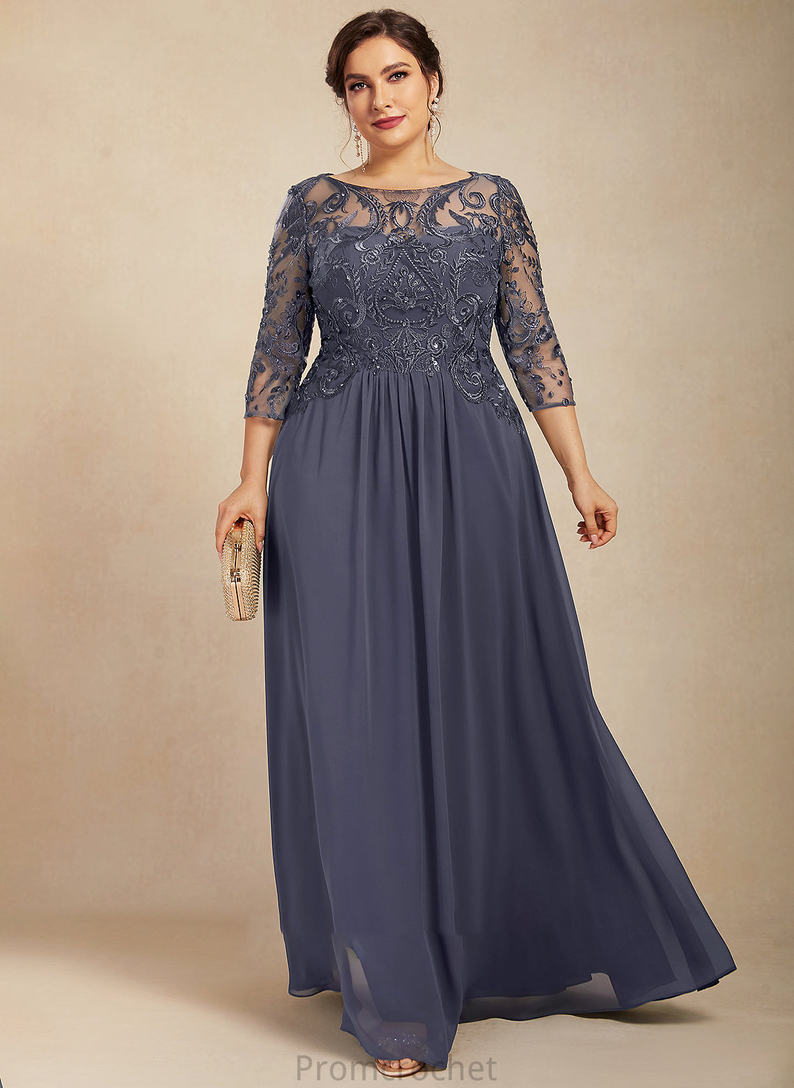 Sequins With Bride of Beading Carolyn Mother of the Bride Dresses A-Line Neck Chiffon Scoop the Dress Floor-Length Lace Mother