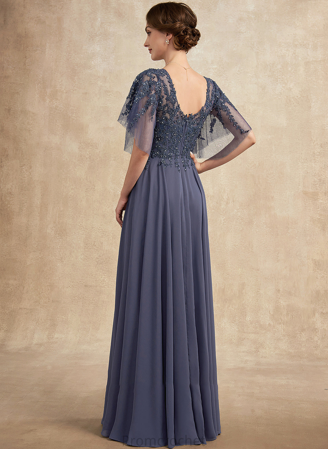 Mother A-Line Dress V-neck Bride the Floor-Length Sequins Lace Chiffon With Briley Mother of the Bride Dresses of Beading