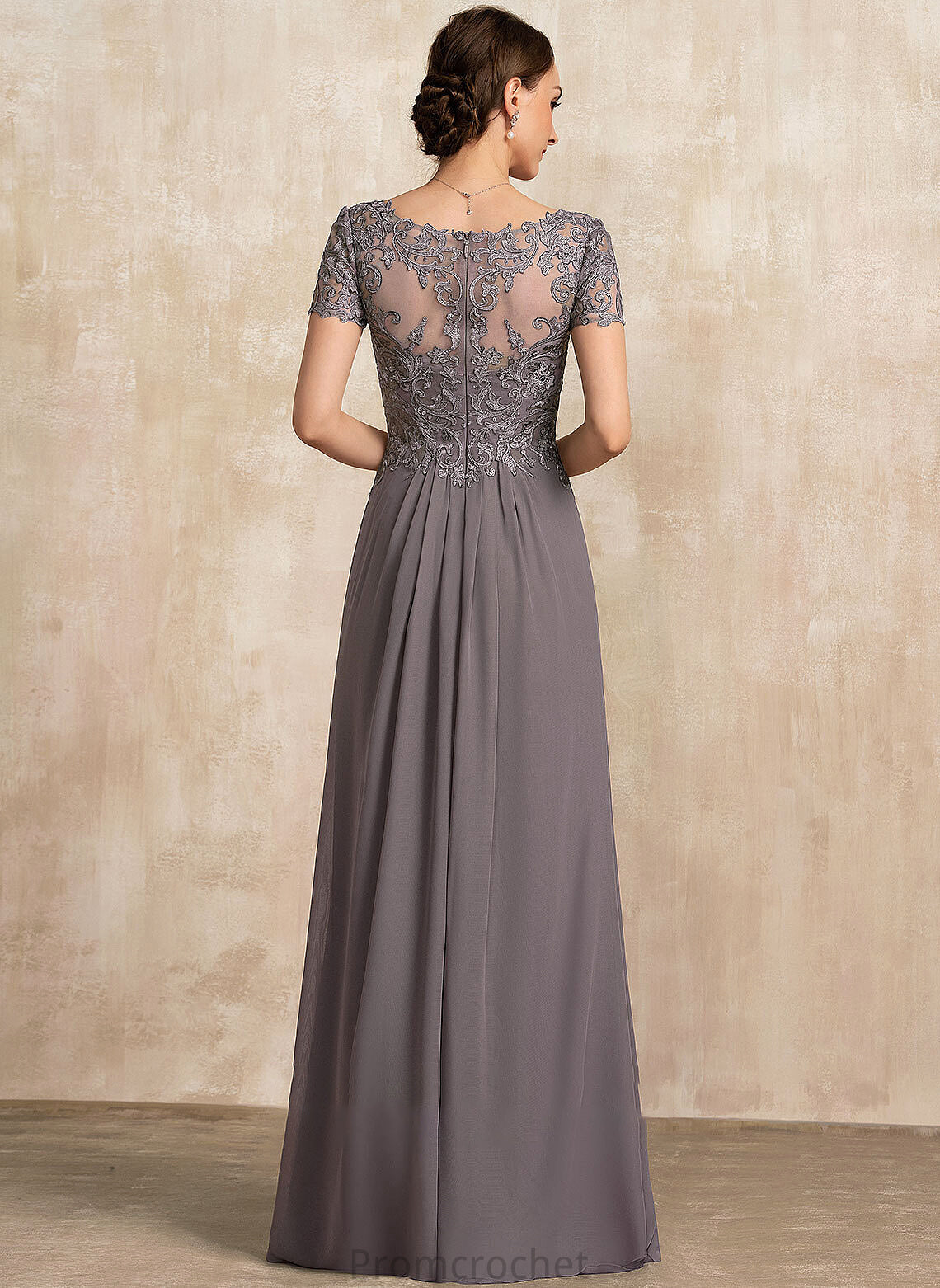 Chiffon the Mother of the Bride Dresses Catherine V-neck A-Line Floor-Length Mother of Dress Lace Bride