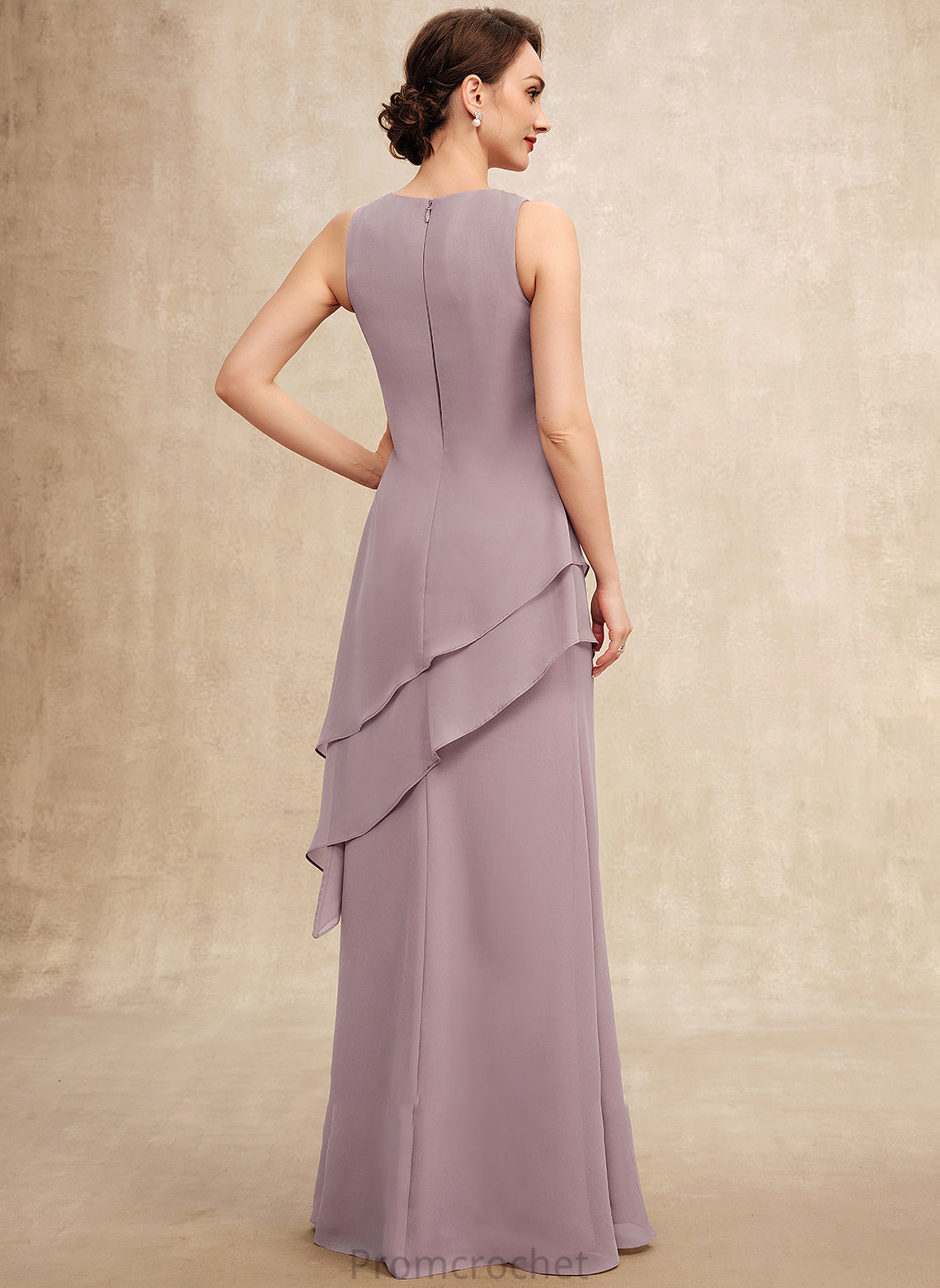 Scoop Beading Mother of the Bride Dresses Chiffon Bride the Dress A-Line Pancy Neck With Mother of Floor-Length