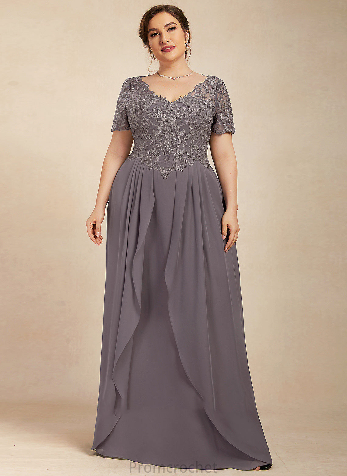 Chiffon the Mother of the Bride Dresses Catherine V-neck A-Line Floor-Length Mother of Dress Lace Bride