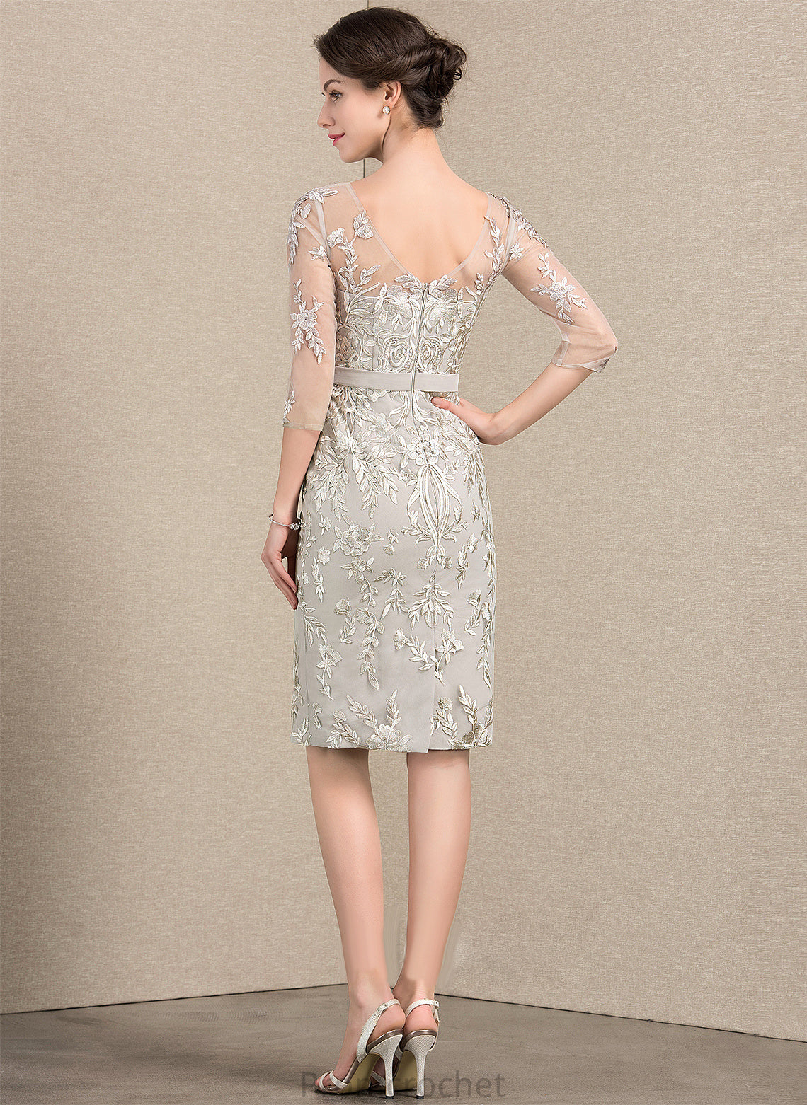 Sheath/Column Mother Jaylah Bride Knee-Length the V-neck of Lace Dress Mother of the Bride Dresses